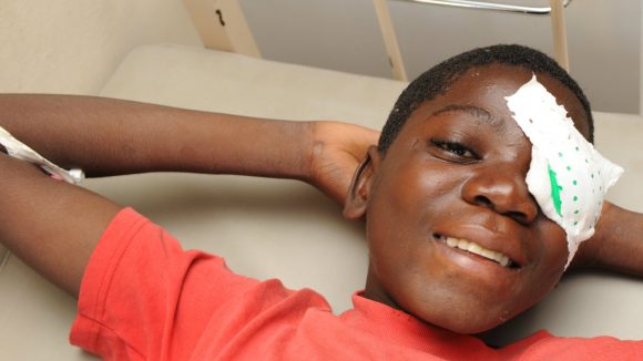 Mutiyani relaxes after his operation.